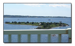 Rose Island view from bridge